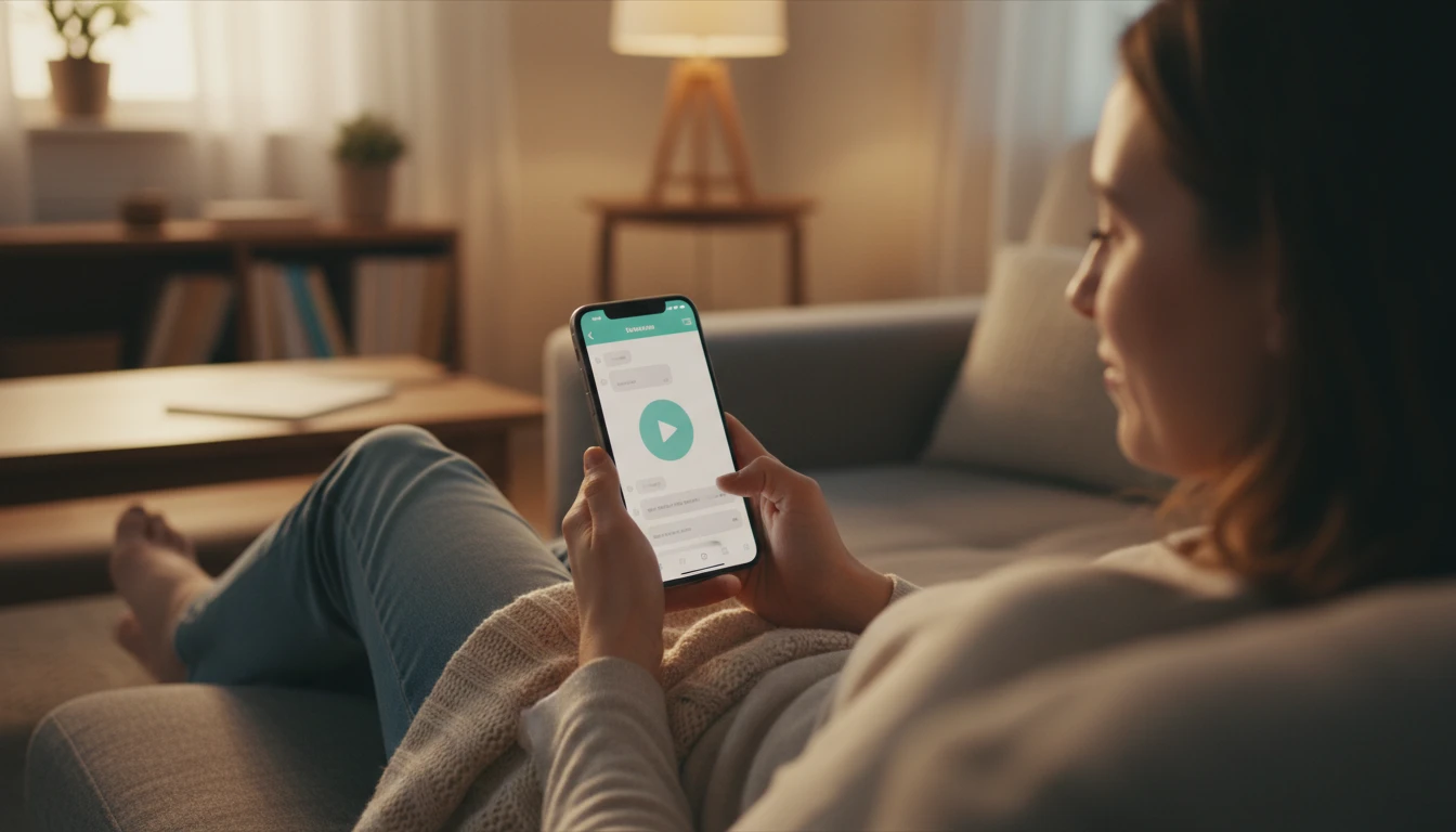 Person on an iPhone opening an audio file shared from a messaging app