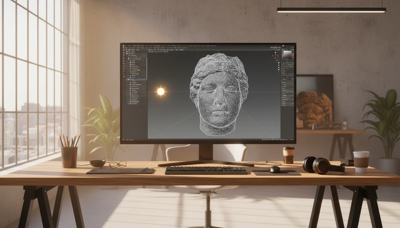 A PLY scan mesh converted to COLLADA and imported in Blender