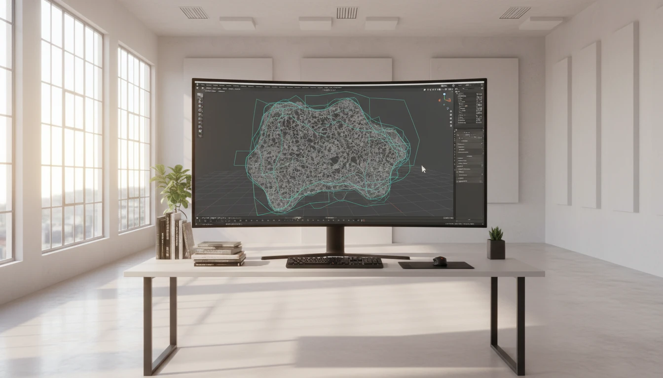 A PLY scan converted to OBJ used as a retopology base in Blender