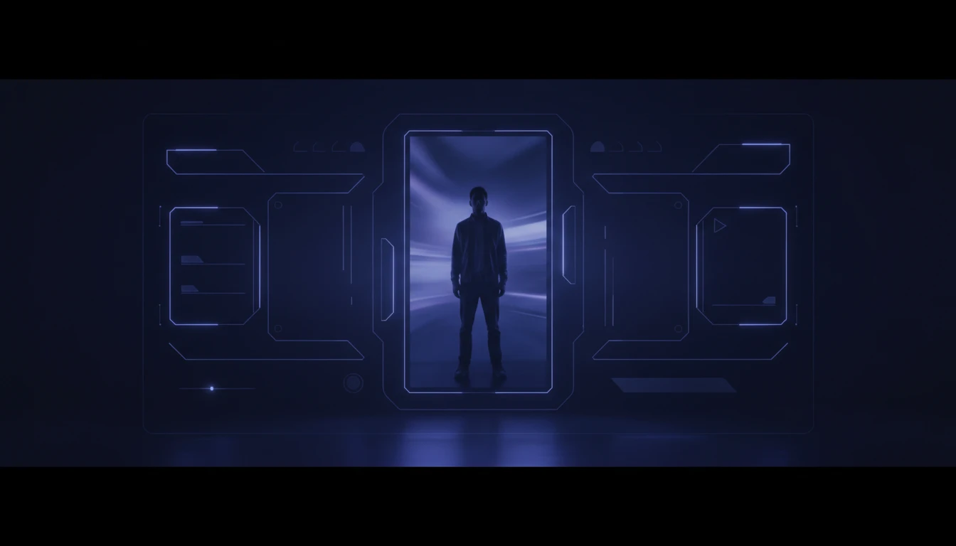 A 9:16 portrait video frame on a dark screen