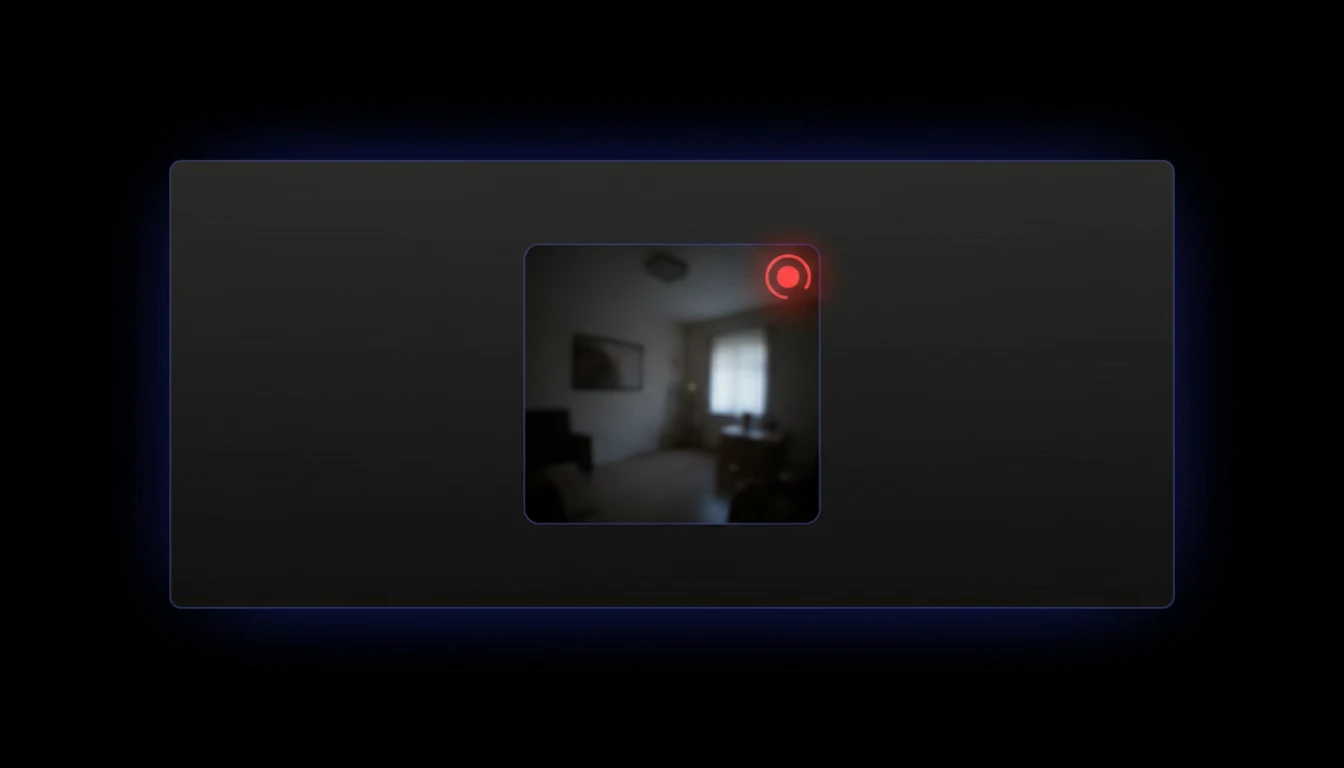 Mirrored live square camera preview on screen