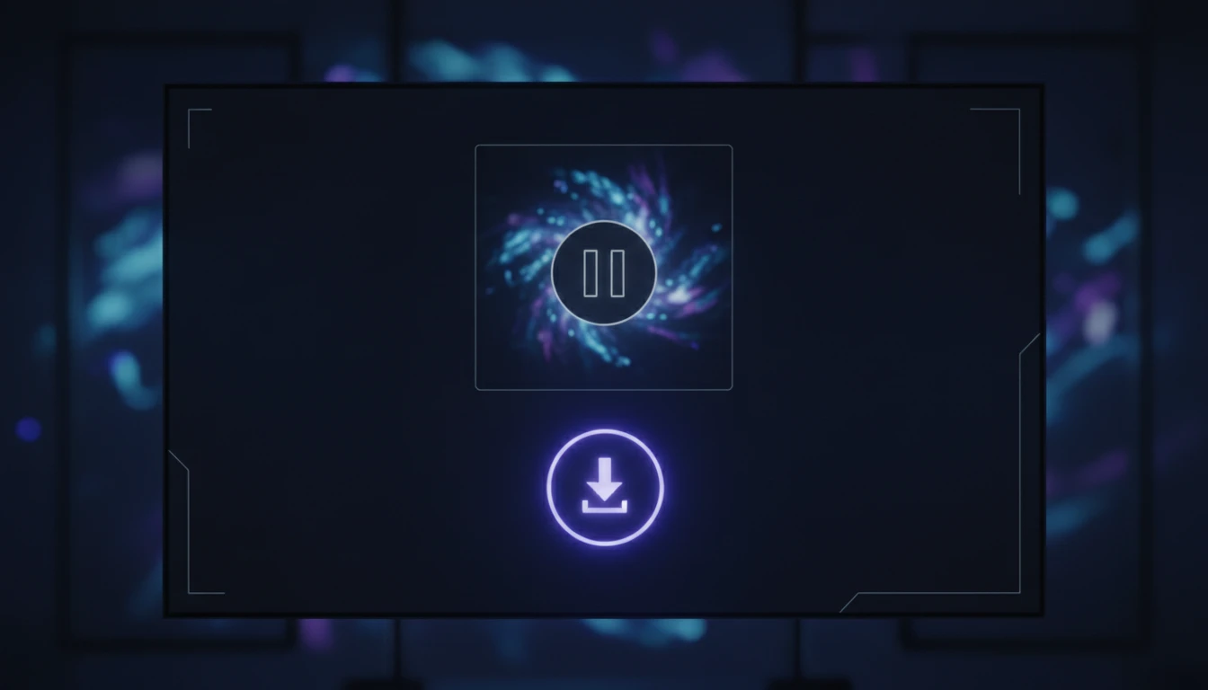 Recording control buttons below a square video preview