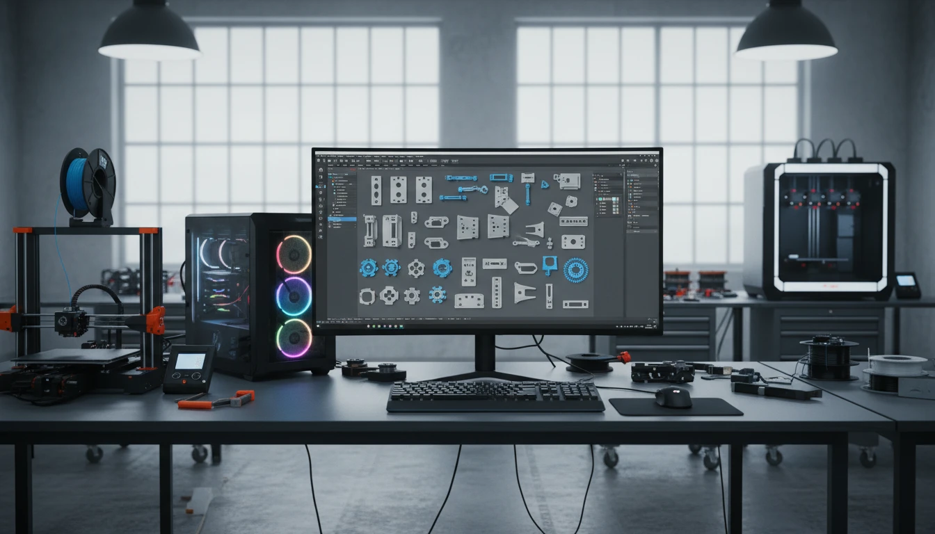A 3MF file with multiple components open in PrusaSlicer with build plate positioning