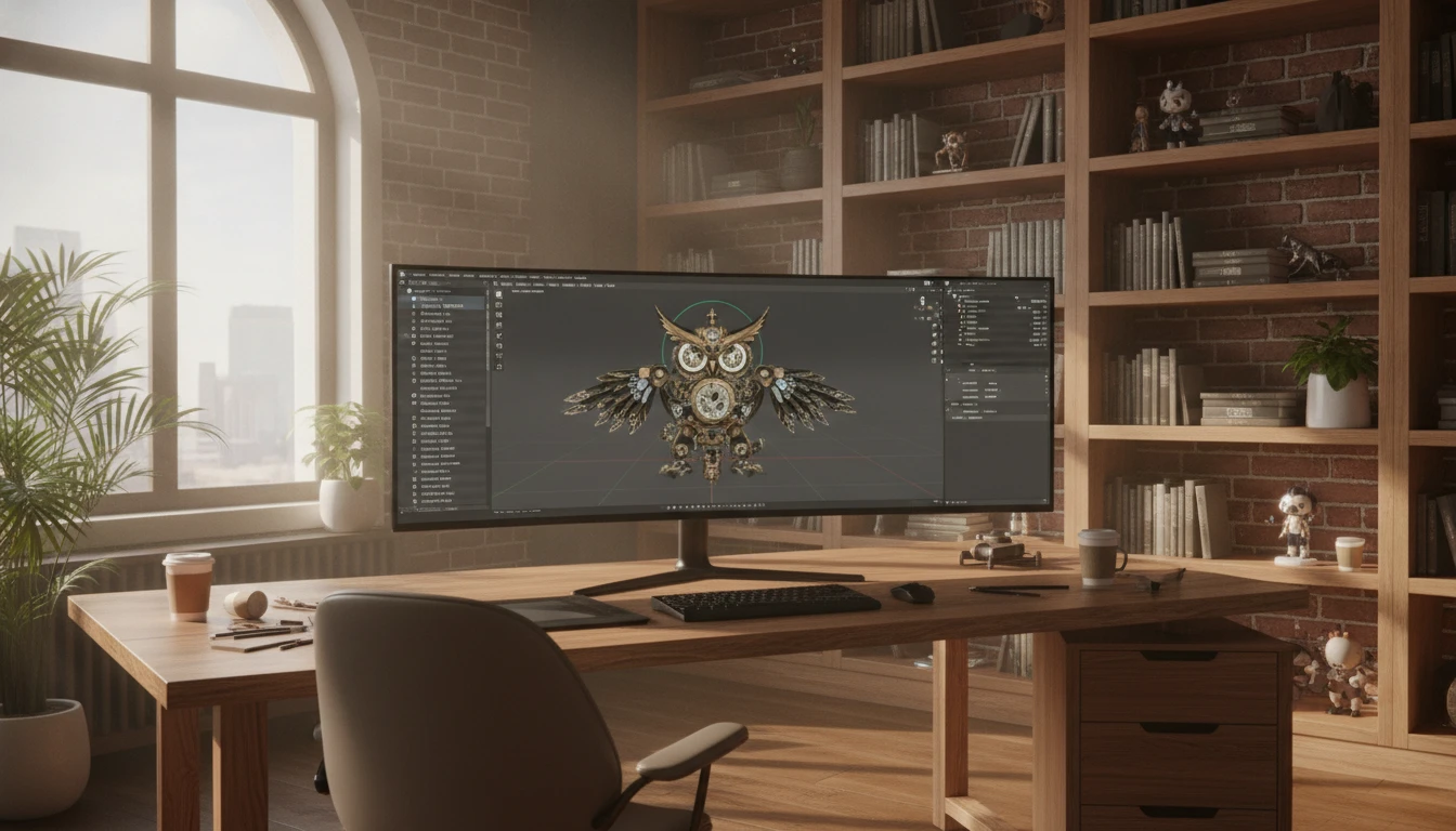 An STL model converted to COLLADA and imported in Blender