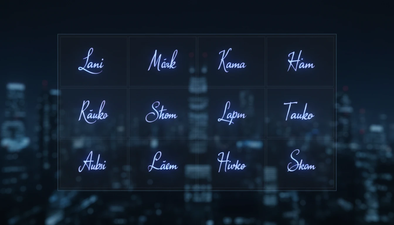 A grid of handwriting font previews showing different styles