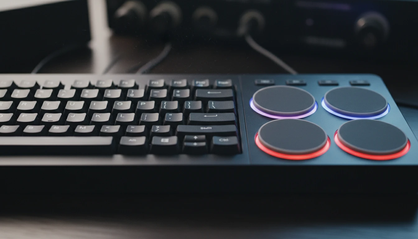 Computer keyboard mapped to drum pads