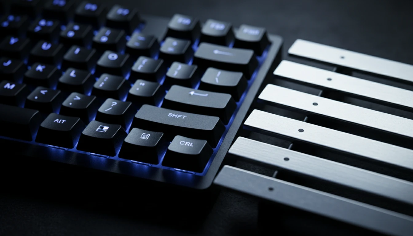 Computer keyboard mapped to glockenspiel bars