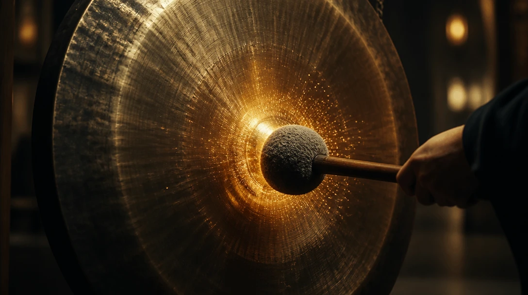 Gong being struck