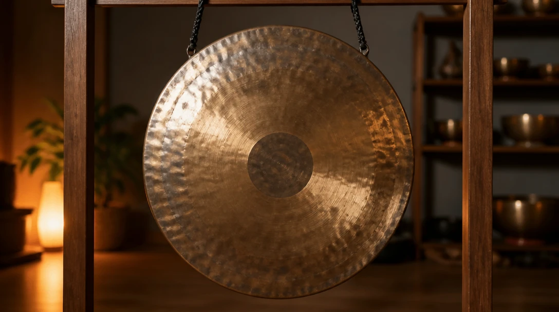 Gong in a studio