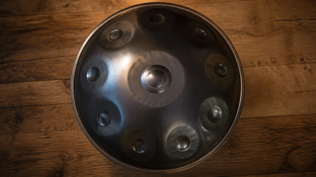 Steel handpan from above