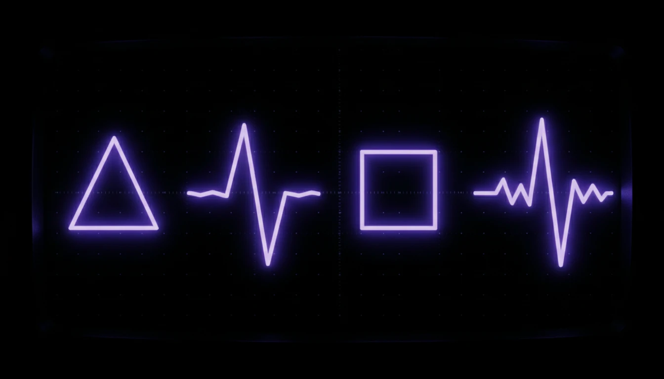 Audio waveform types visualised