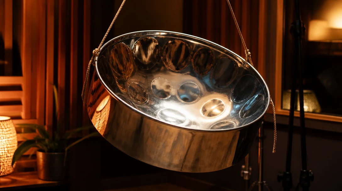 Steelpan in a studio