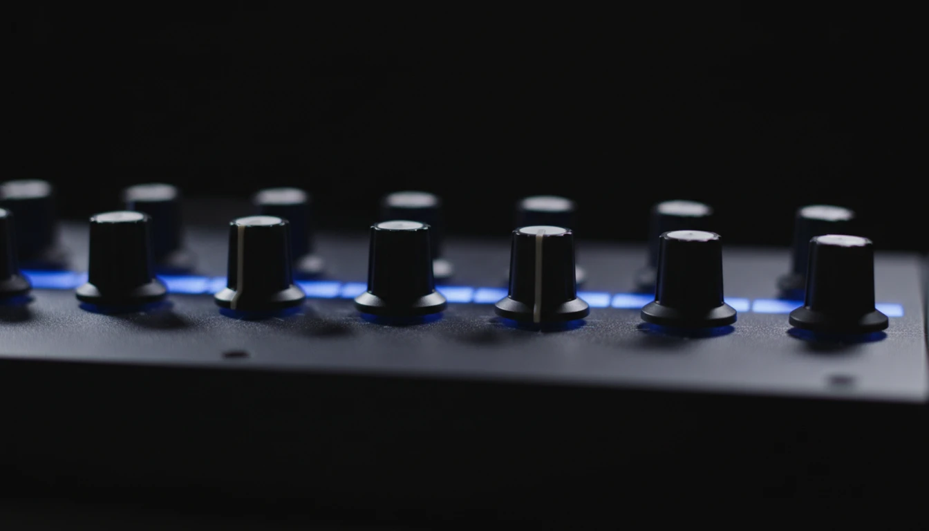 Synthesizer oscillator and filter knobs