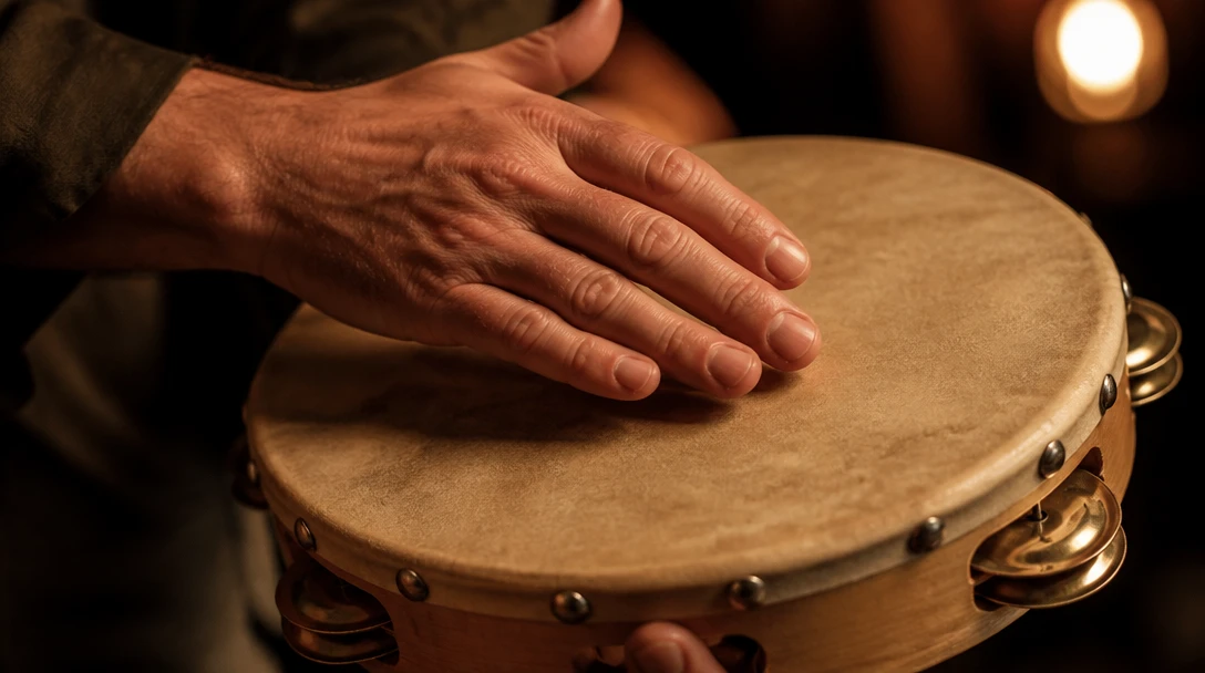 Tambourine being hit