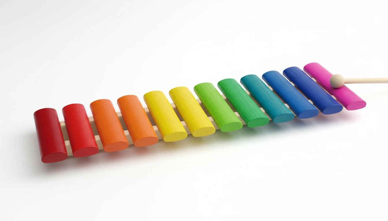 Colourful xylophone bars matching Boomwhackers