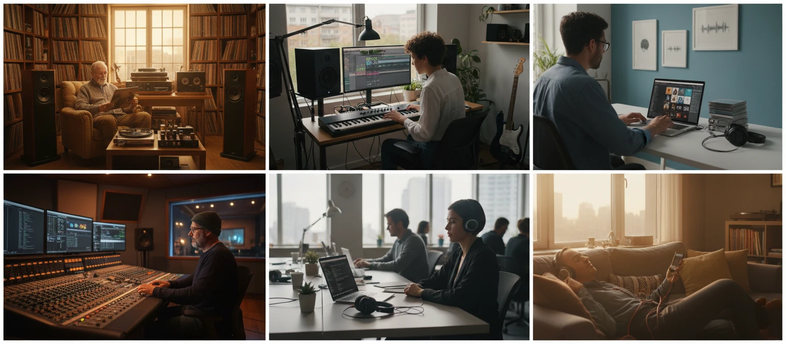 Audiophiles, musicians, and engineers managing lossless audio archives