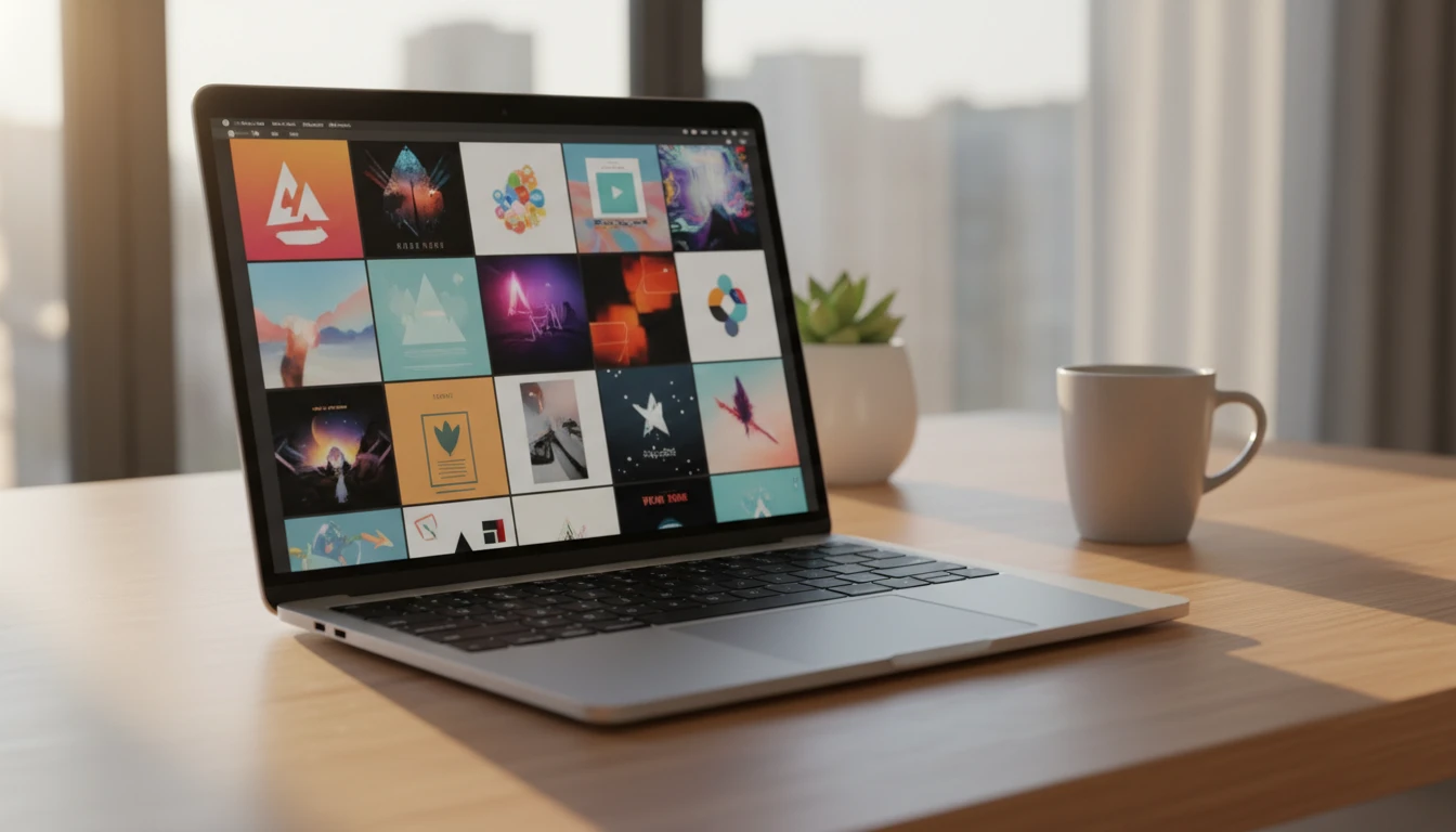 Apple Music library showing albums and tracks on a Mac desktop