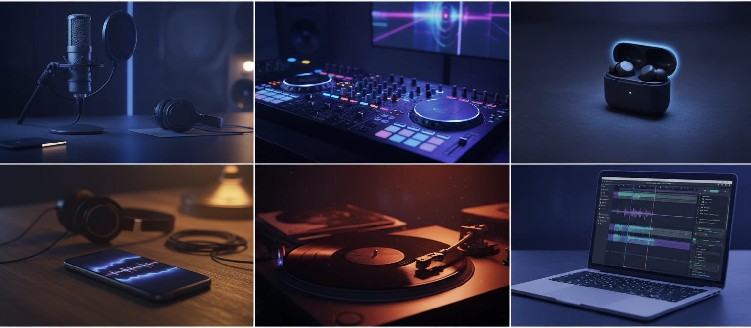 Audio format comparison scenes for WAV and MP3