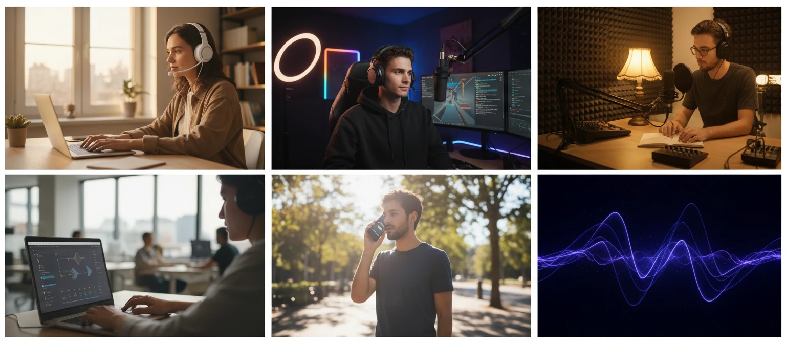 Voice call users, streamers, podcasters, and developers using Opus audio