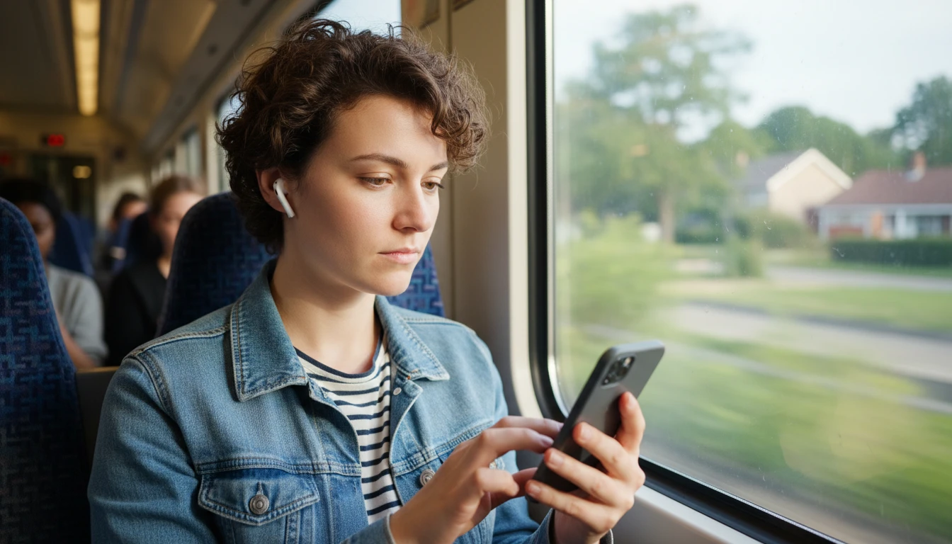 Person streaming audio on a mobile device over a cellular connection