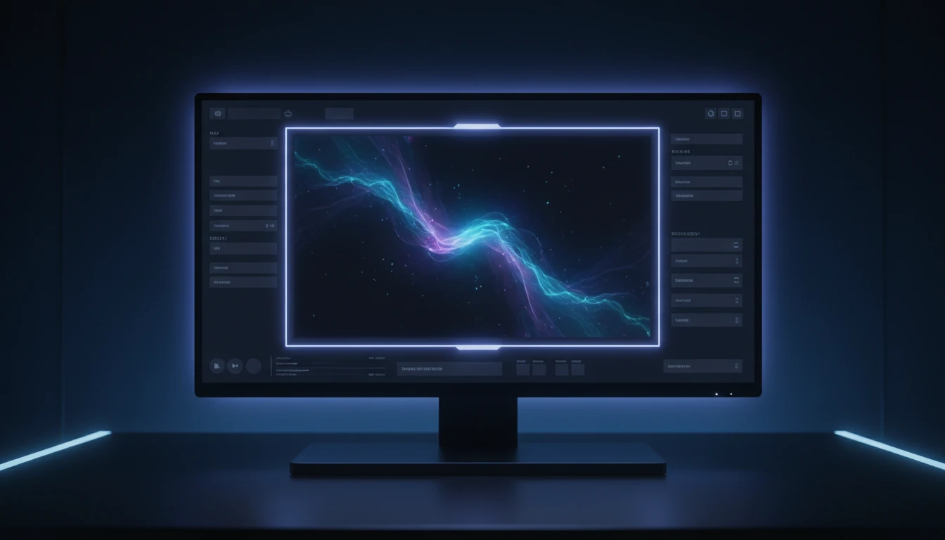 A widescreen 16:9 video preview on a dark monitor