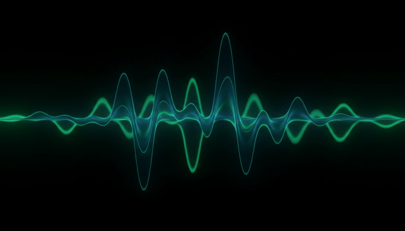 Audio quality visualization showing efficient waveform encoding