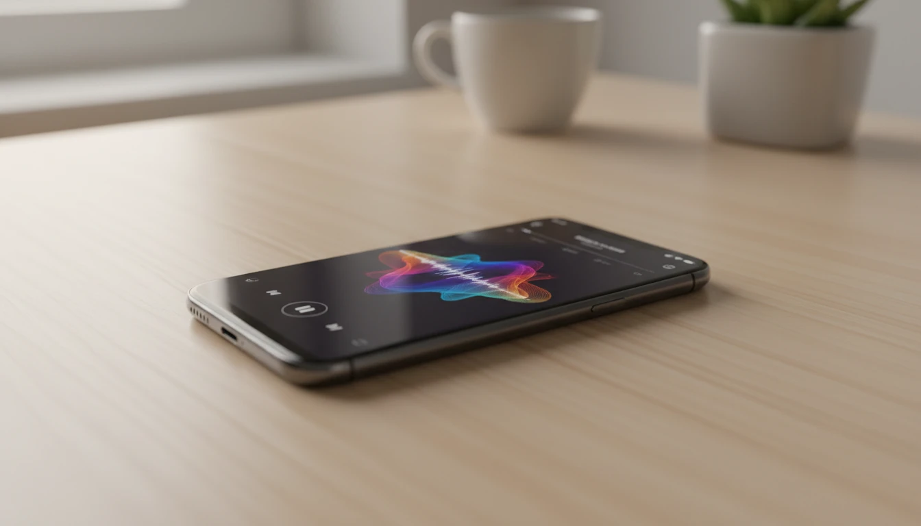 Streaming audio player on a smartphone with strong waveform visualization