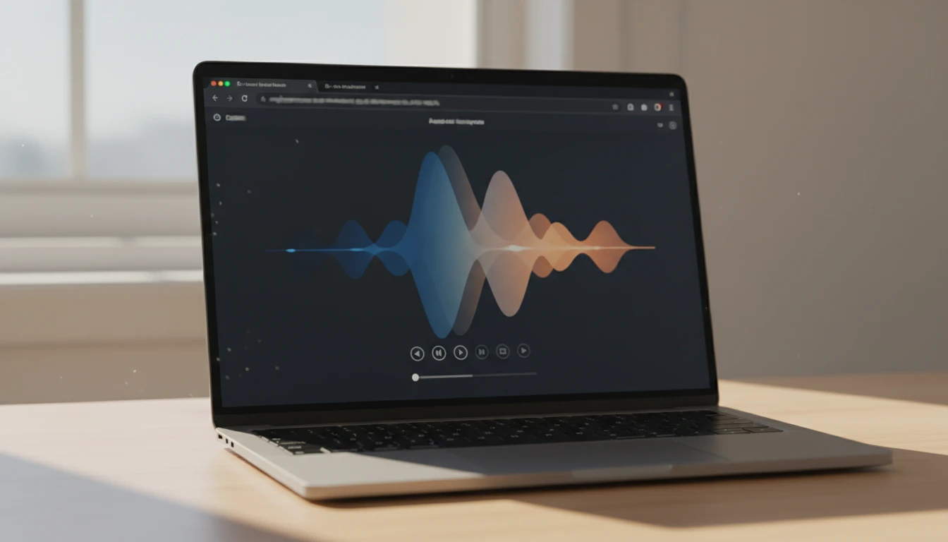 Web browser showing an audio player in a modern web application